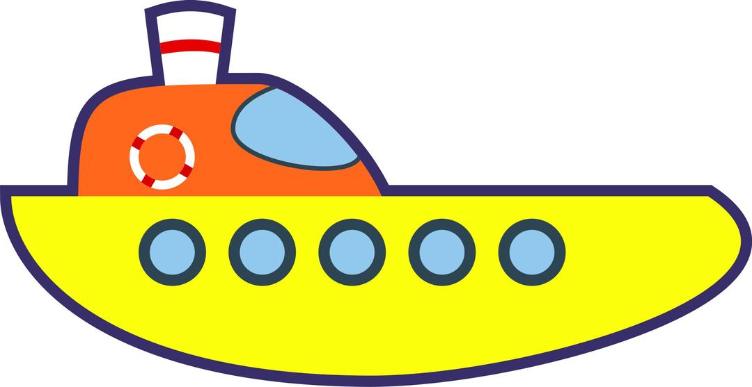 Yellow Cartoon Ship png transparent