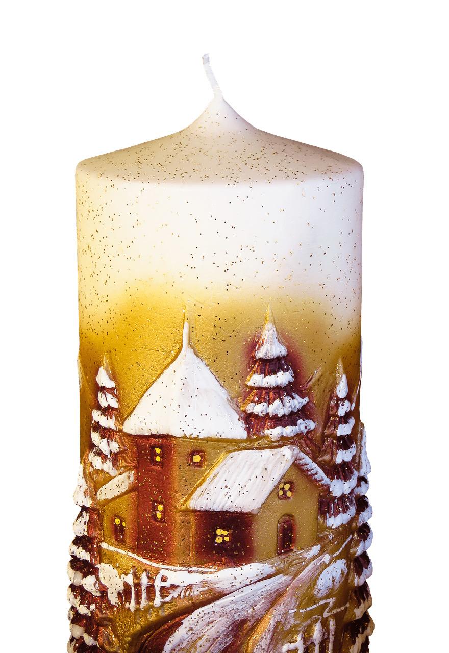 Yellow Christmas Candle png transparent