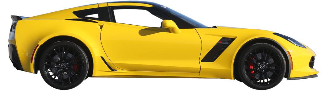 Yellow Corvette C7 Side View png transparent