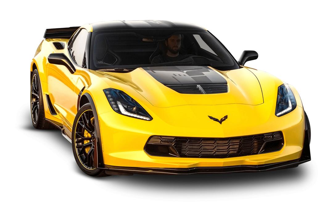 Yellow Corvette png transparent