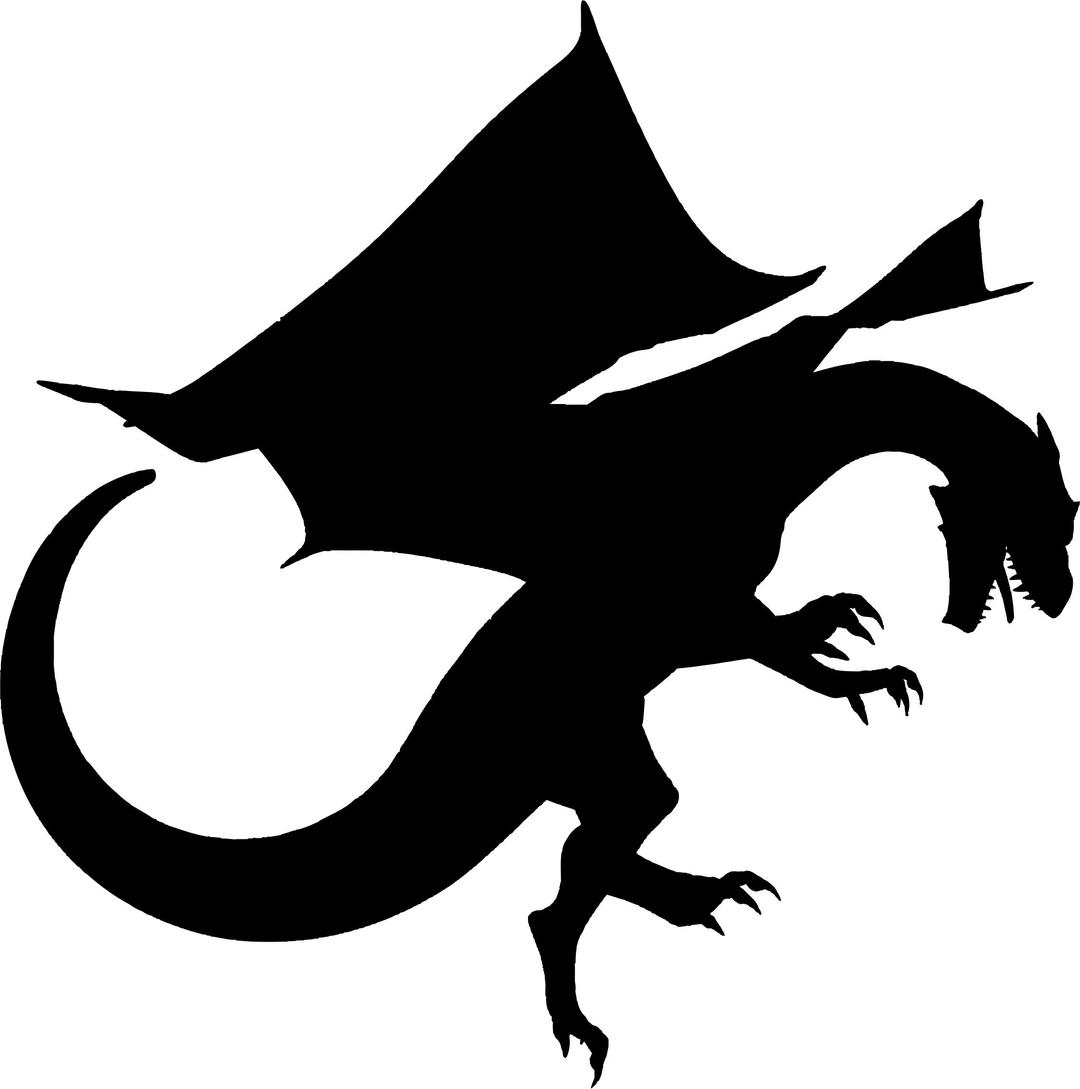 Yellow Dragon Silhouette png transparent