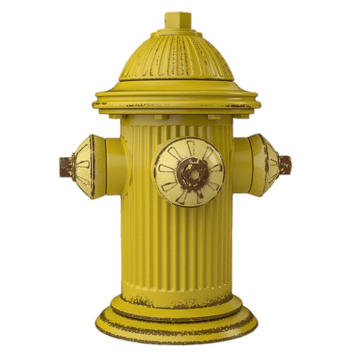 Yellow Fire Hydrant png transparent