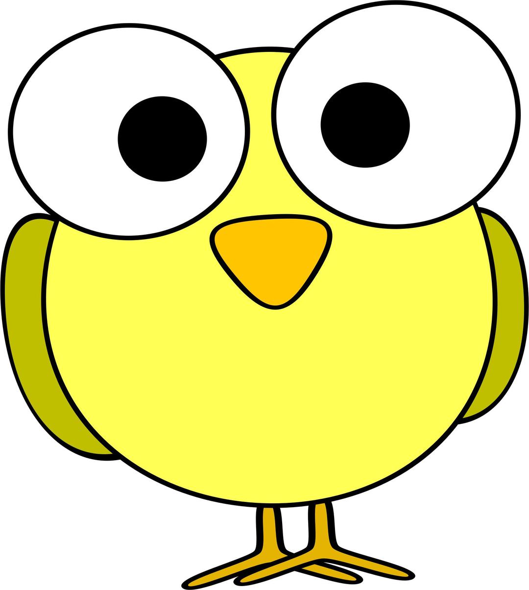 Yellow googley-eye bird png transparent