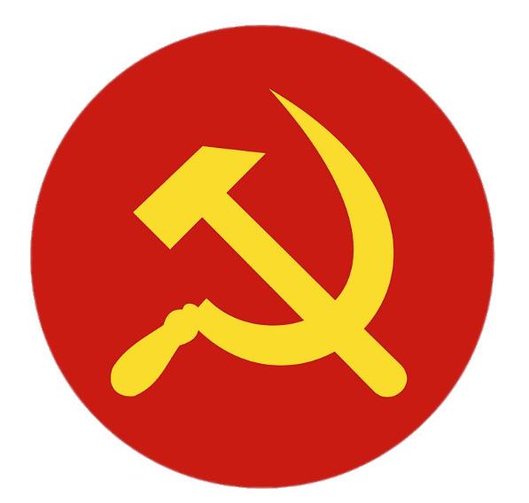 Yellow Hammer and Sickle In Red Circle png transparent