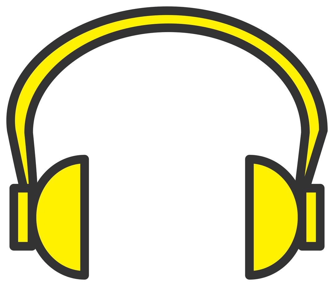 yellow headphone png transparent