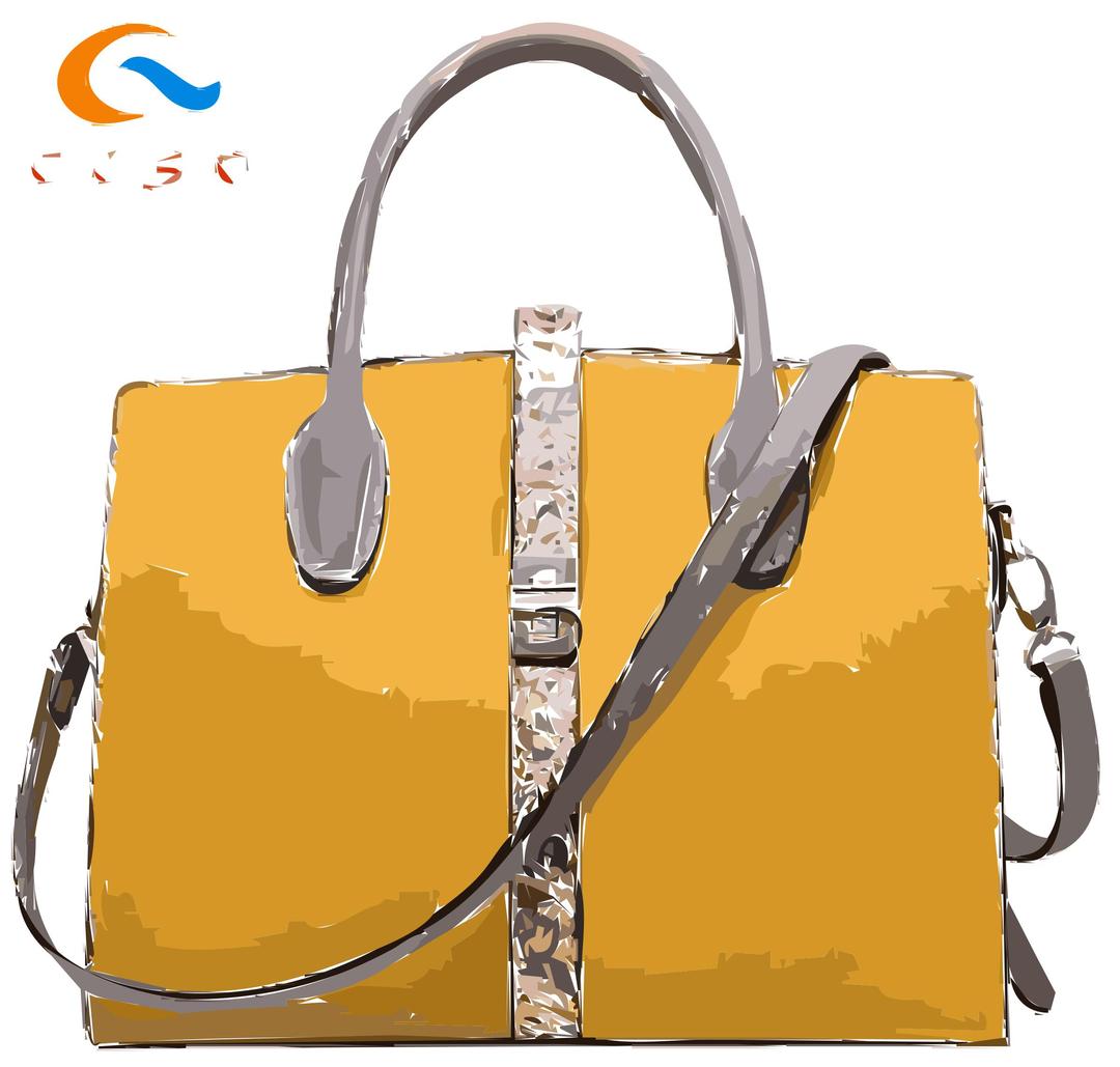 Yellow Leather Purse with Logo png transparent