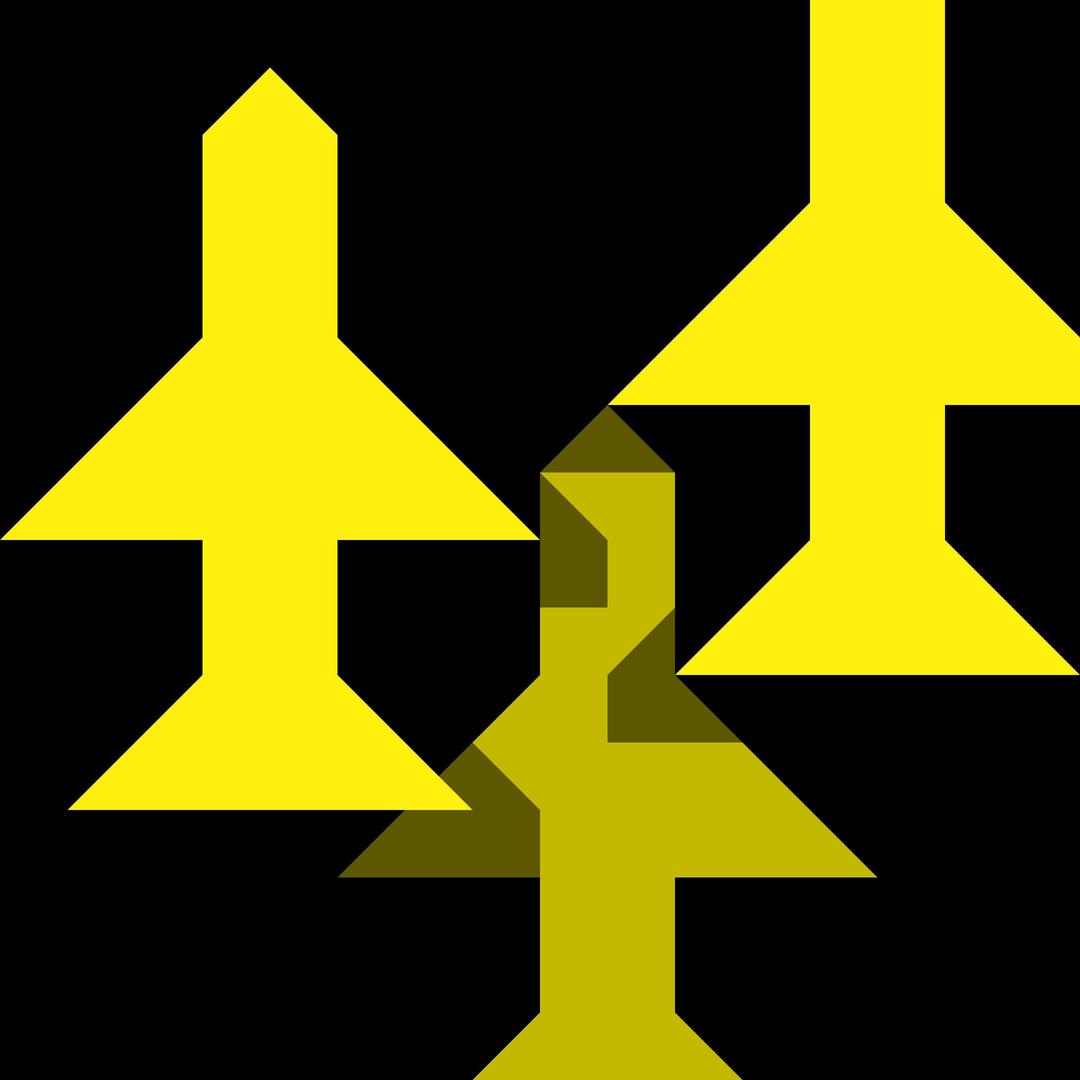 Yellow Planes Flying Over Black Ground 16px Icon png transparent