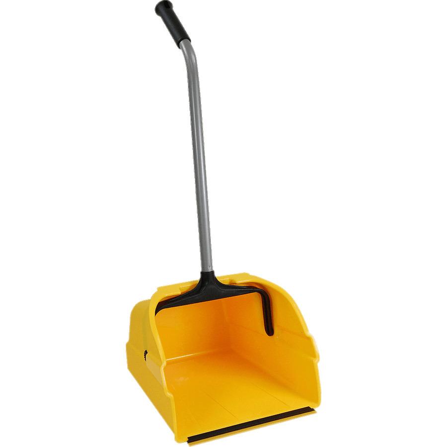 Yellow Plastic Dustpan With Long Handle png transparent