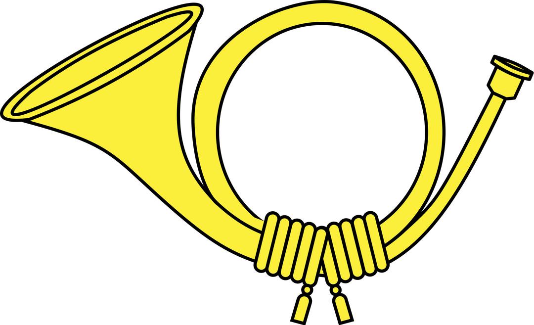 Yellow Post Horn Clipart png transparent