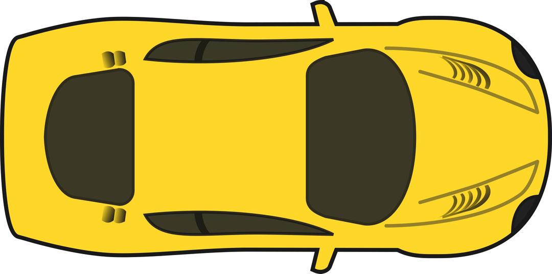 Yellow Racing Car (Top View) png transparent