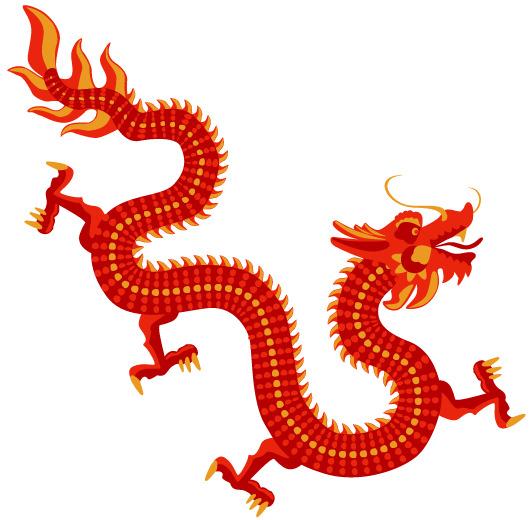 Yellow Red Dragon png transparent
