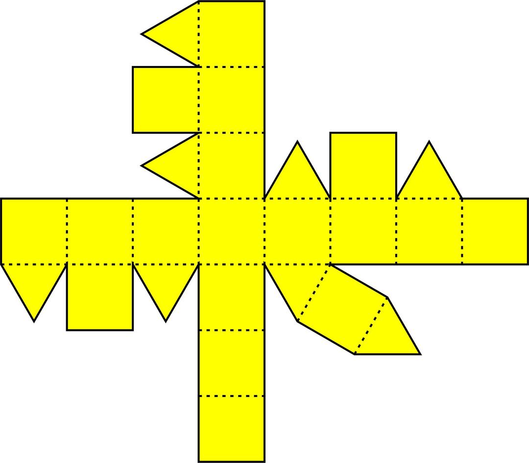 Yellow Rhombicuboctahedron Net png transparent