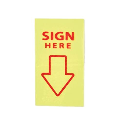 Yellow Sign Here Sticker png transparent