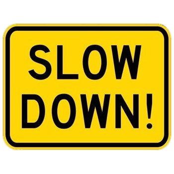 Yellow Slow Down Sign png transparent