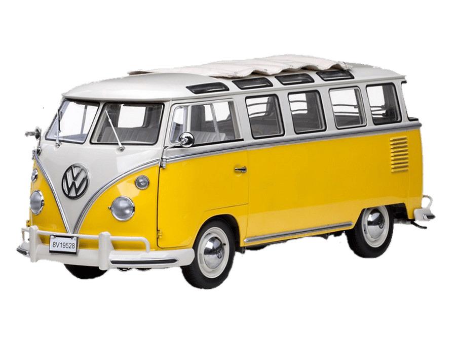 Yellow Volkswagen Camper Van png transparent