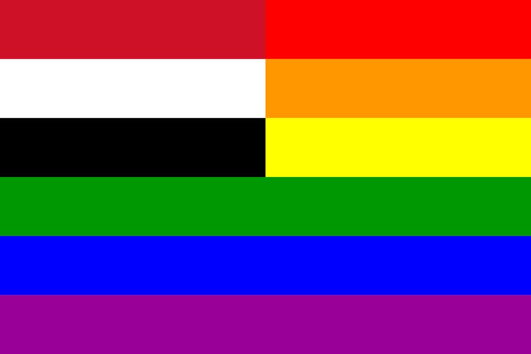 Yemen Rainbow Flag png transparent