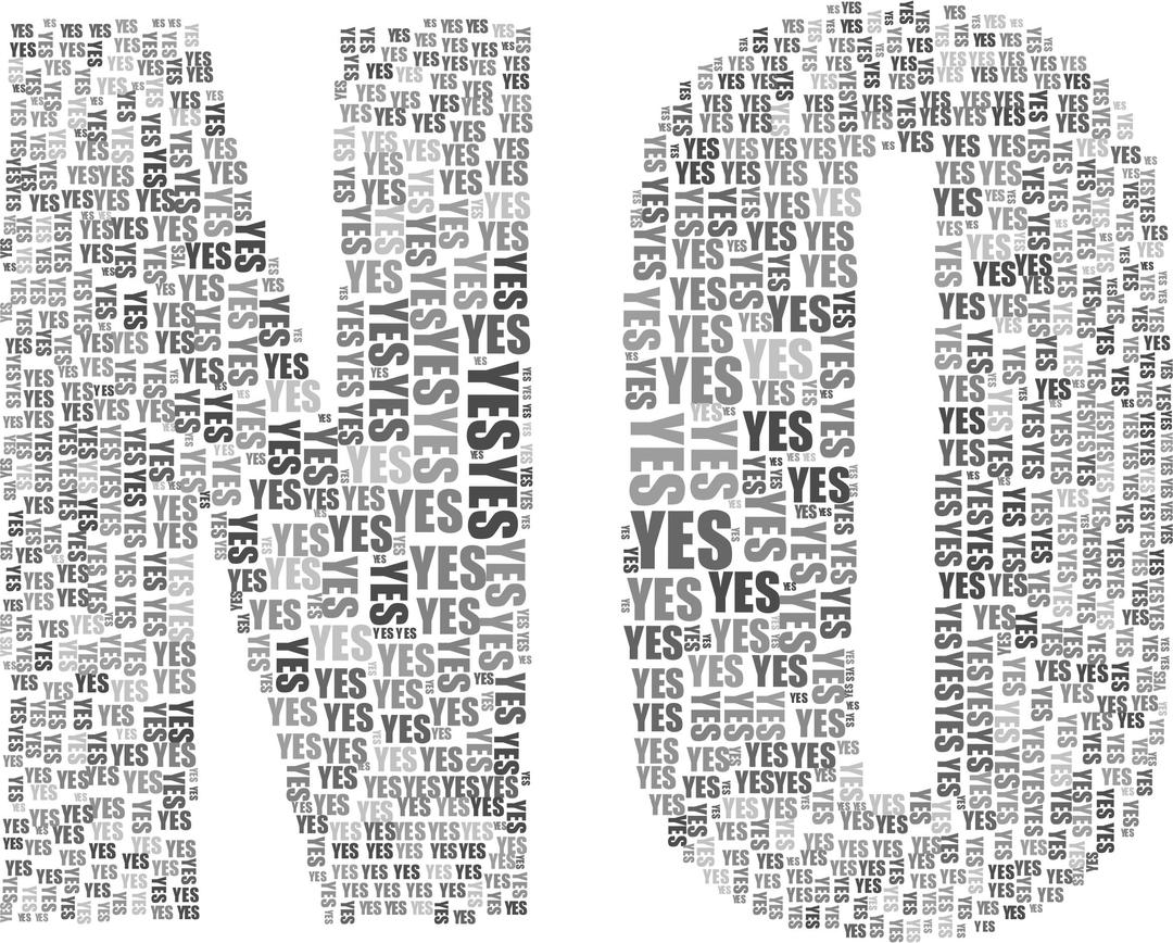 Yes And No Typography 2 Grayscale png transparent