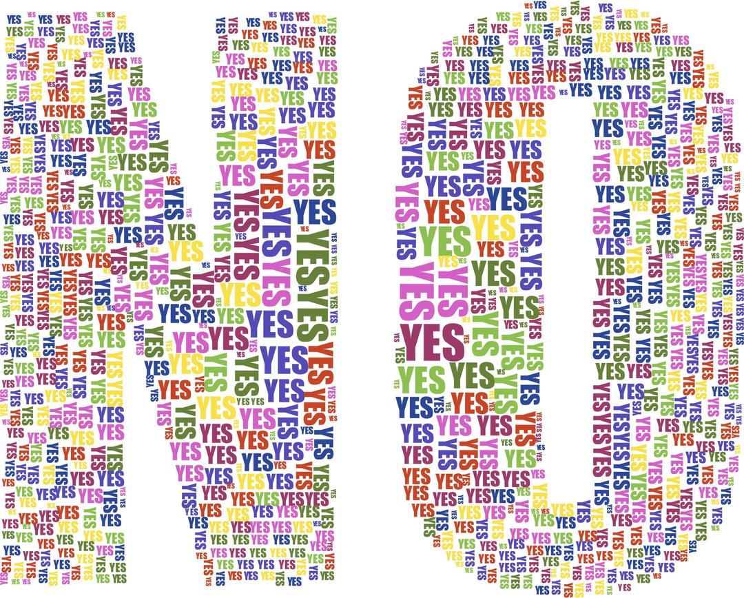 Yes And No Typography 2 No Background png transparent