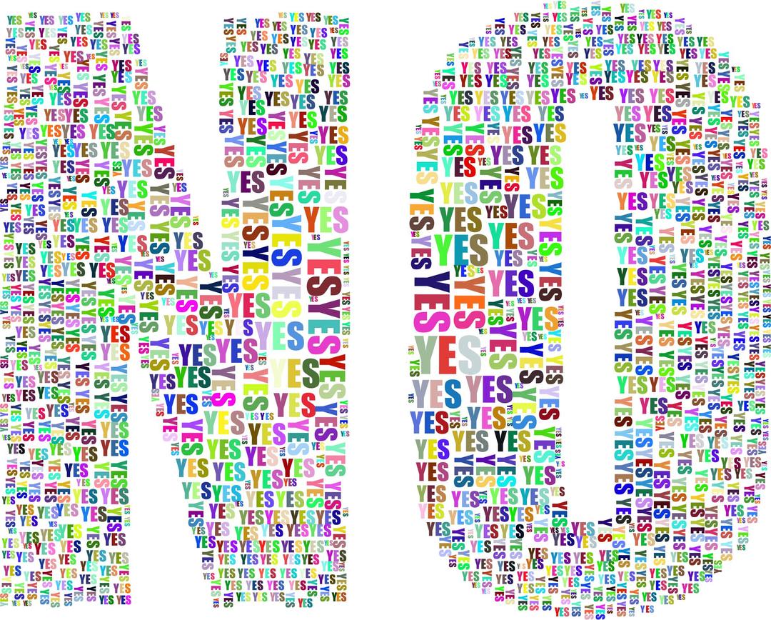 Yes And No Typography 2 Prismatic png transparent