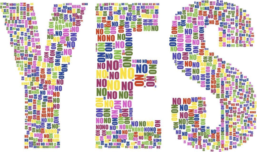 Yes And No Typography No Background png transparent