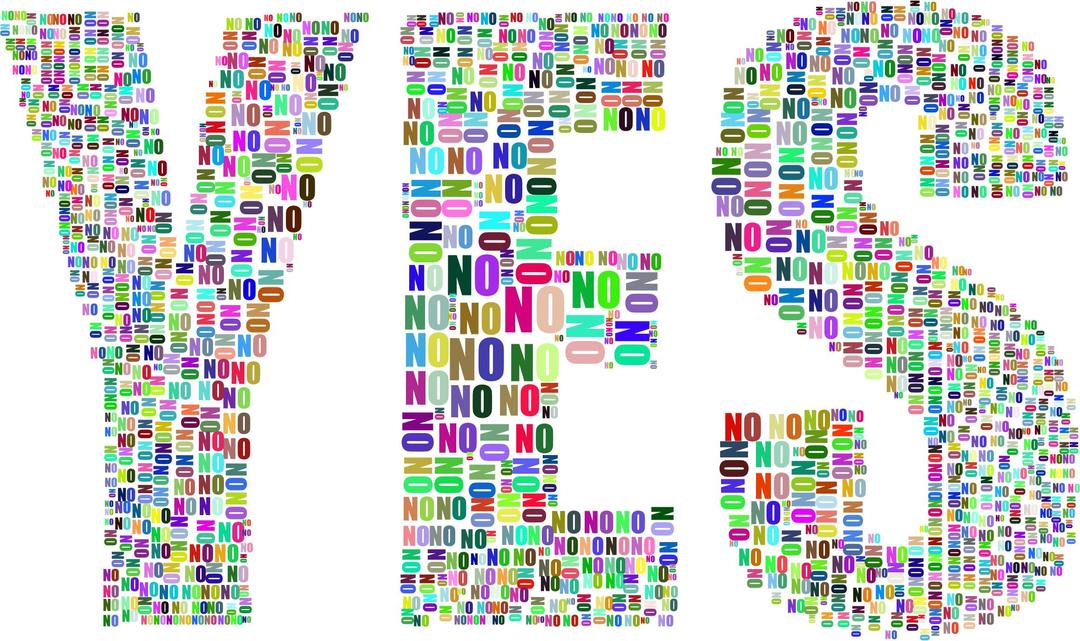 Yes And No Typography Prismatic png transparent