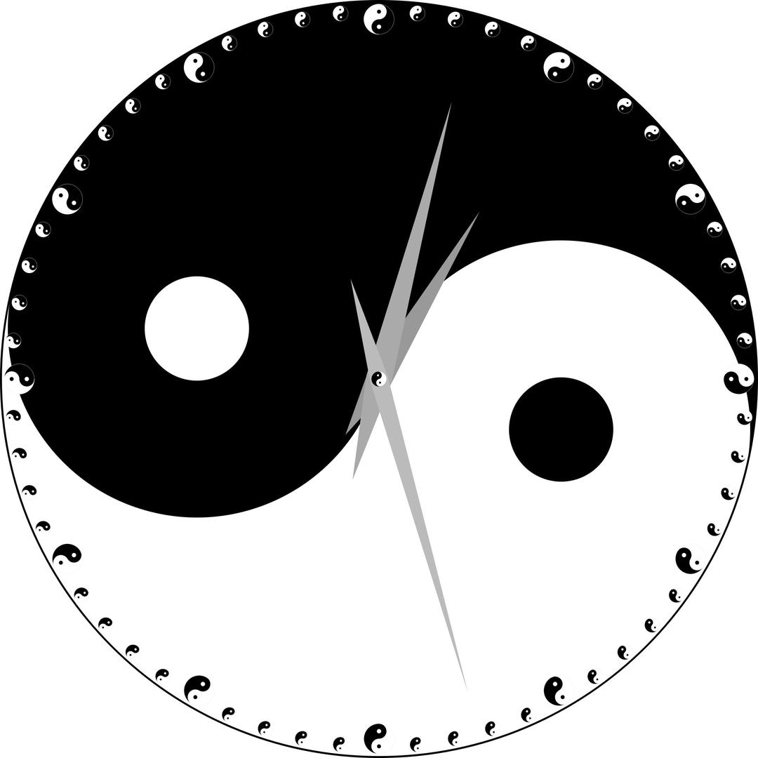 Yin Yang Clock png transparent
