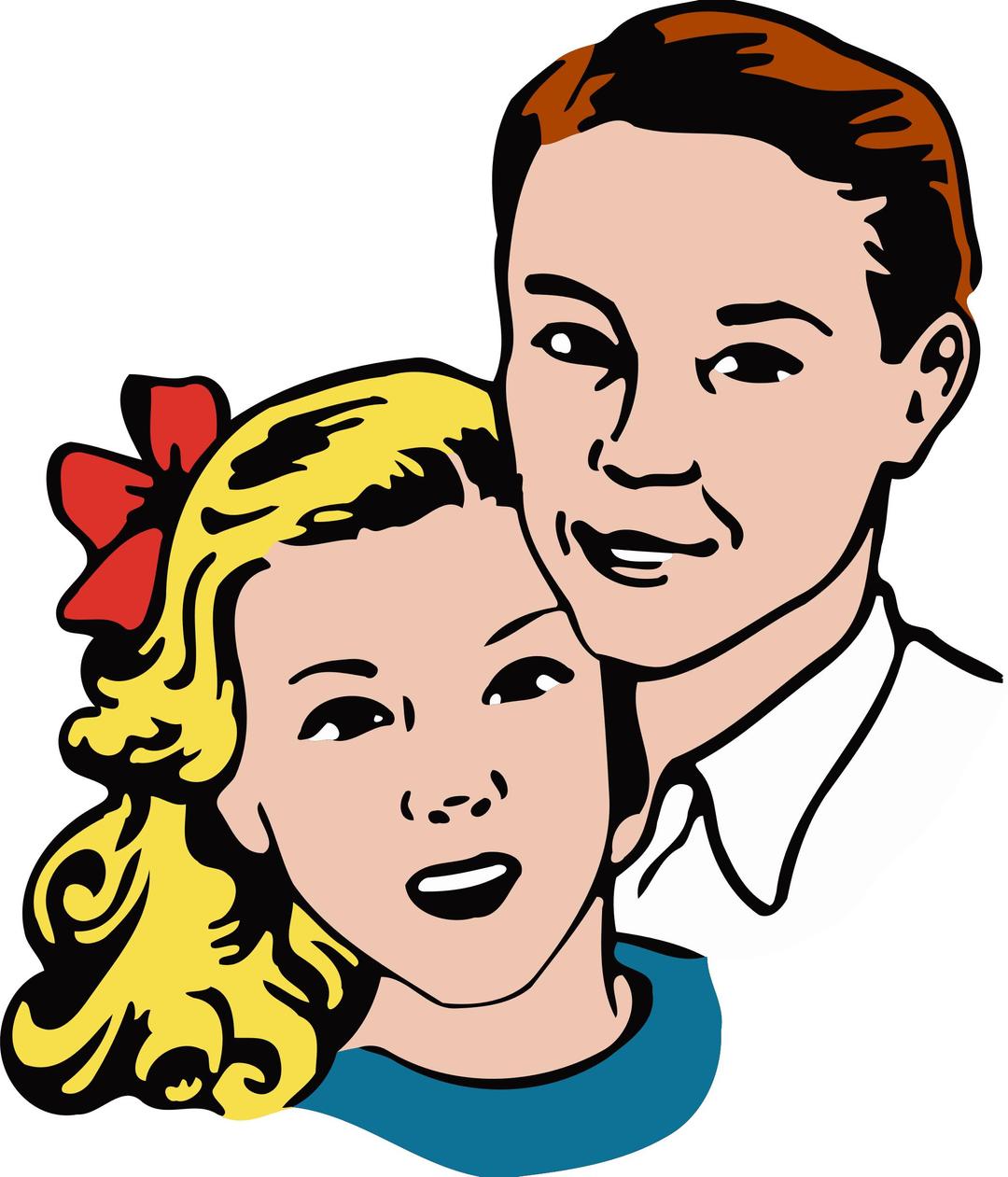 Young couple (colour) png transparent