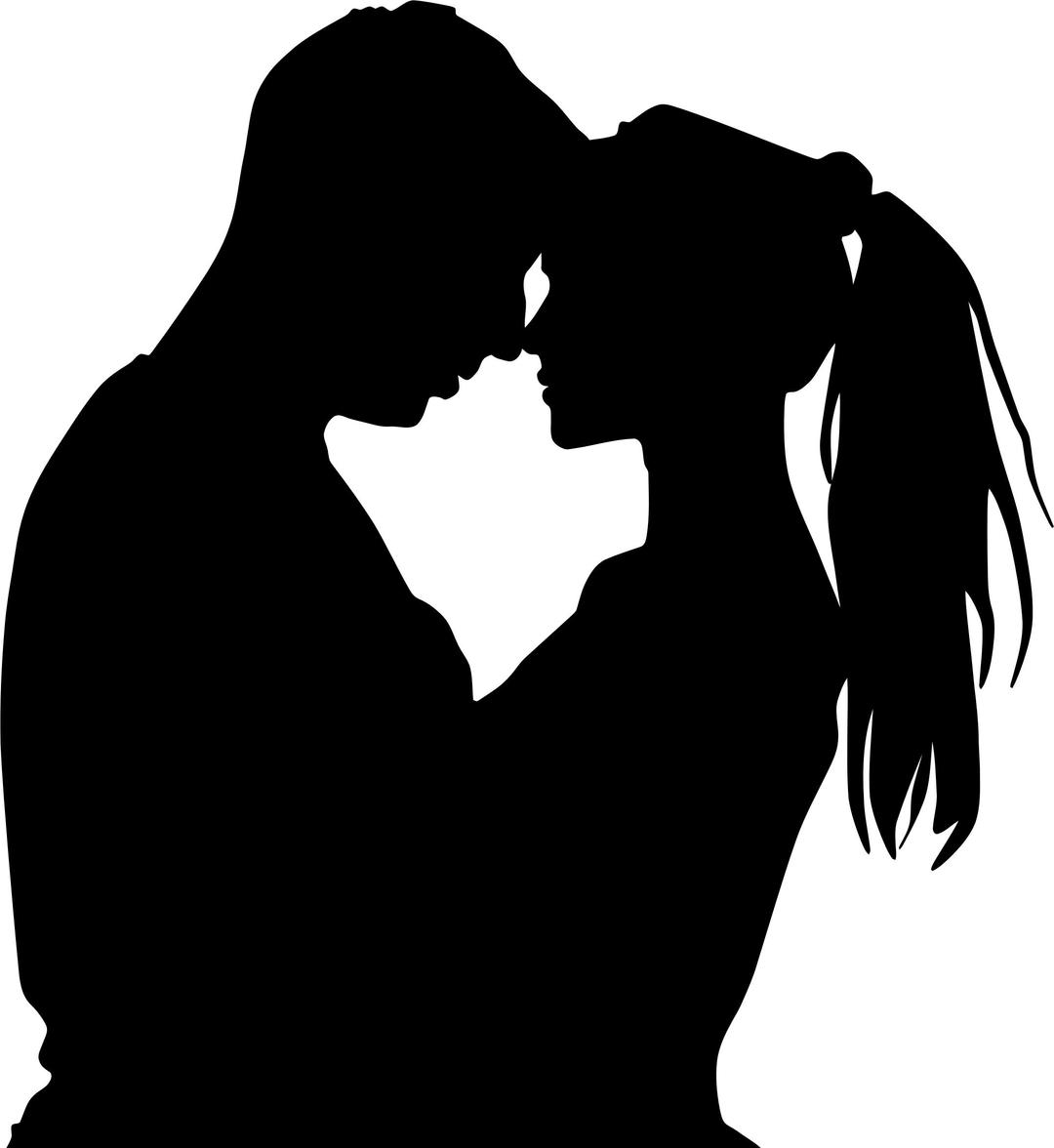 Young Couple Silhouette png transparent