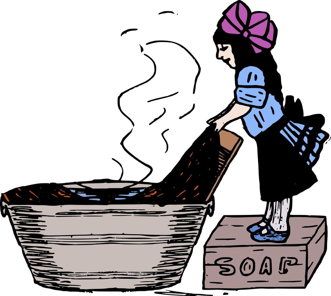 Young Lady Doing Laundry png transparent