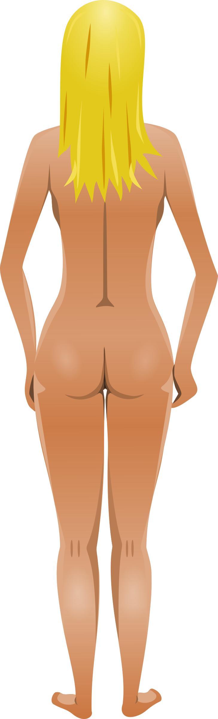 Young lady (light skin, naked, blonde hair) png transparent
