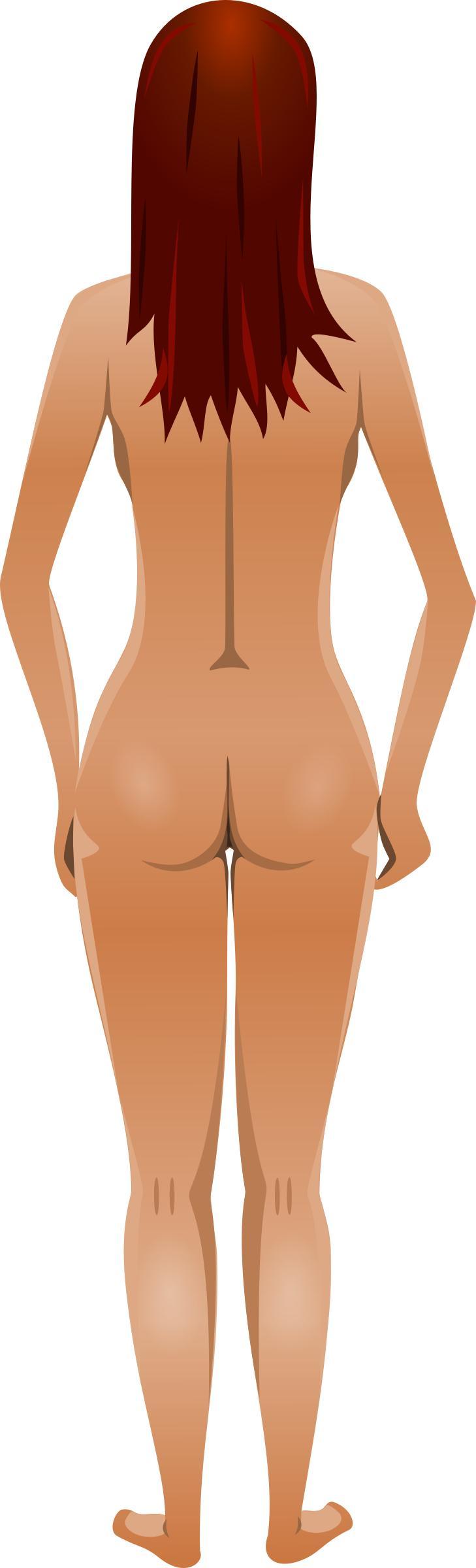 Young lady (light skin, naked, red hair) png transparent