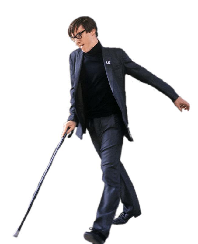 Young Stephen Hawking With Walking Stick png transparent