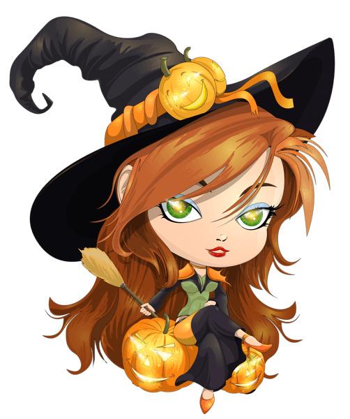 Young Witch Halloween png transparent
