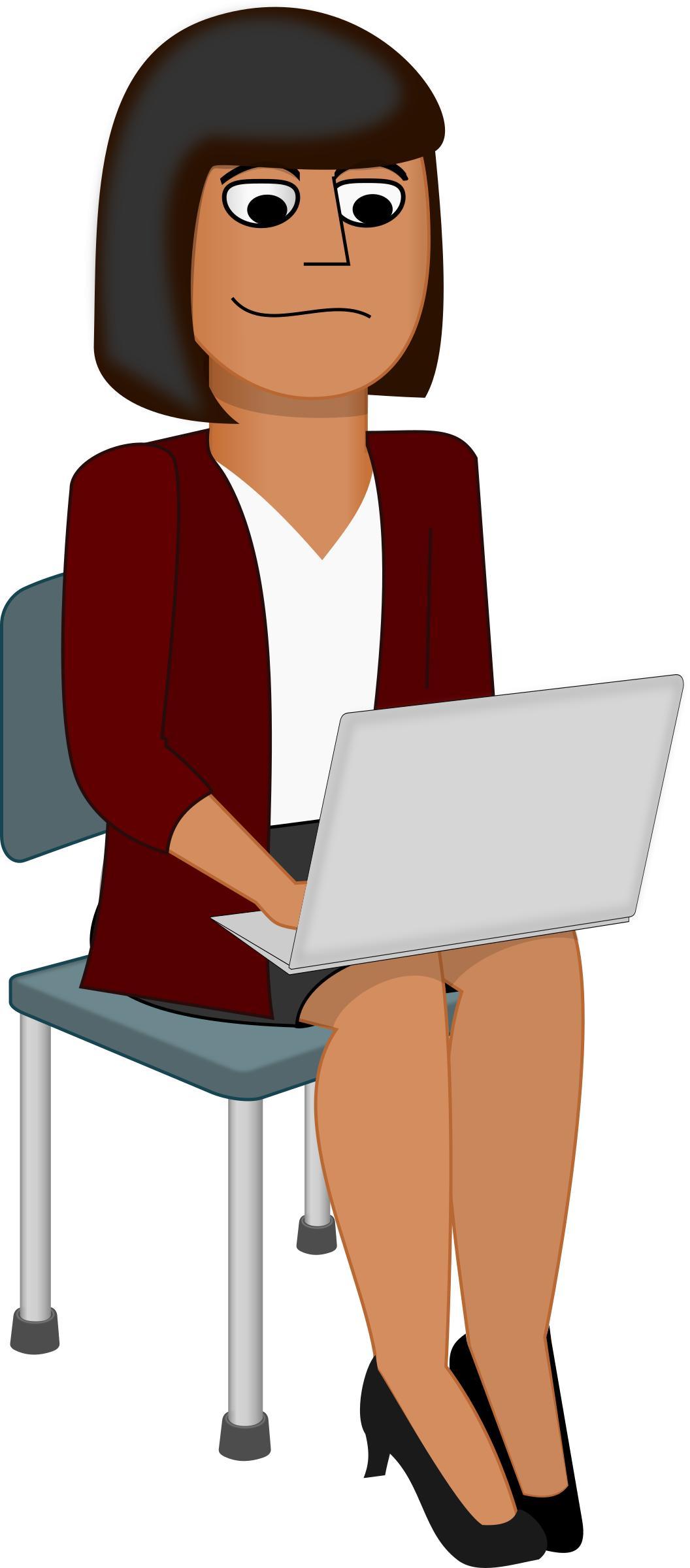 Young Woman with Laptop png transparent