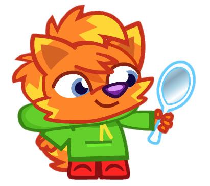 YoYo the Creative Coyote Holding A Mirror png transparent