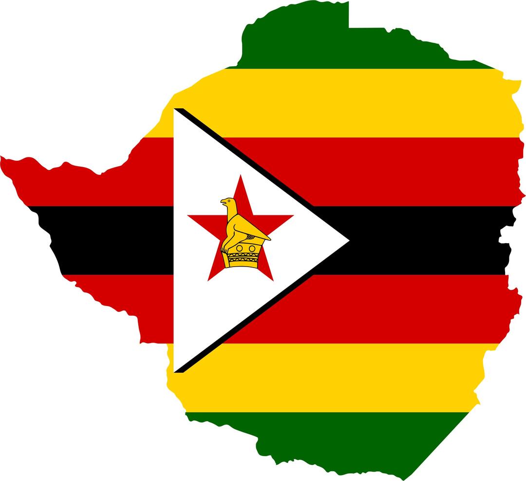 Zimbabwe Flag Map png transparent