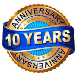 10 Years Anniversary Jubilee Badge icons