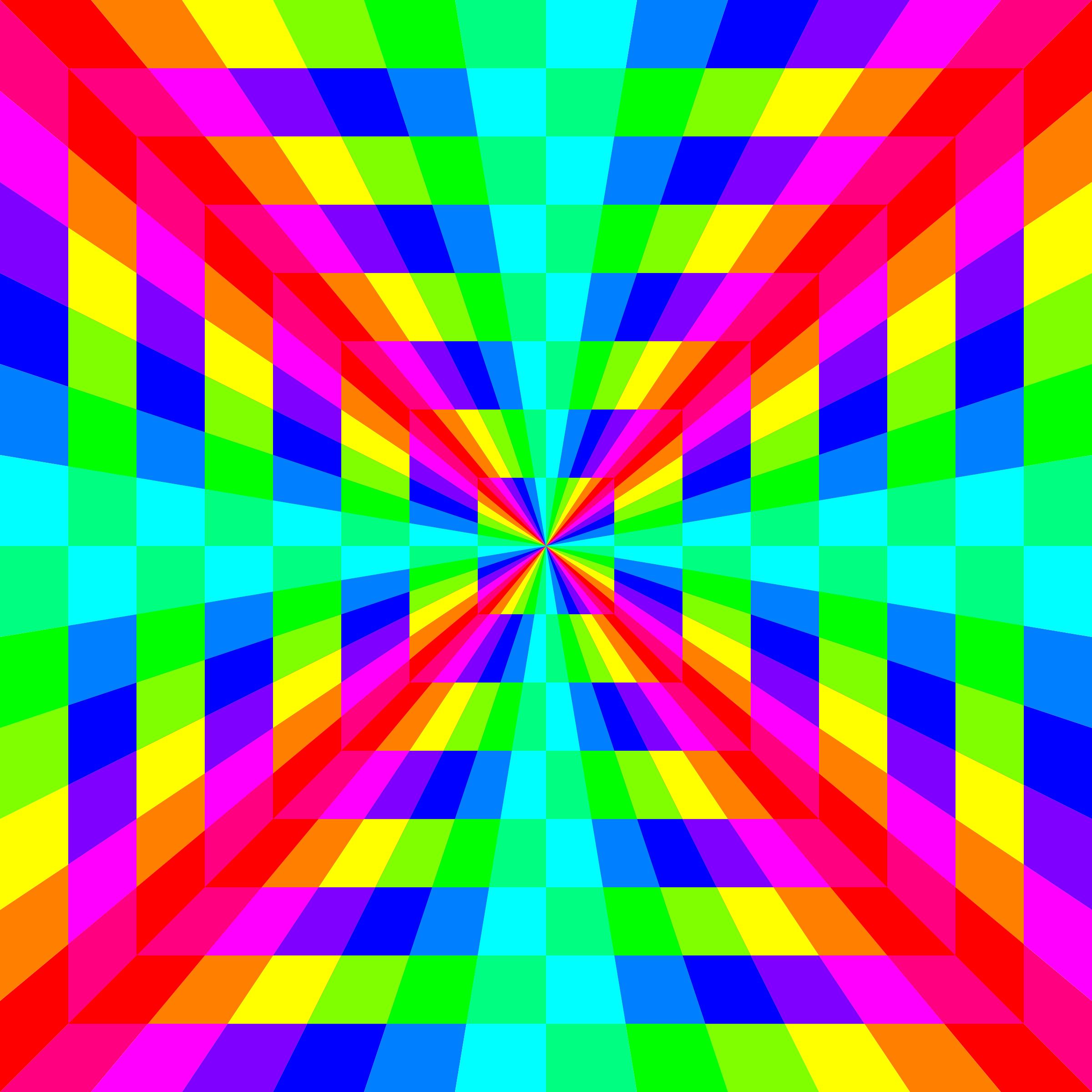 12 color rainbow square tunnel png