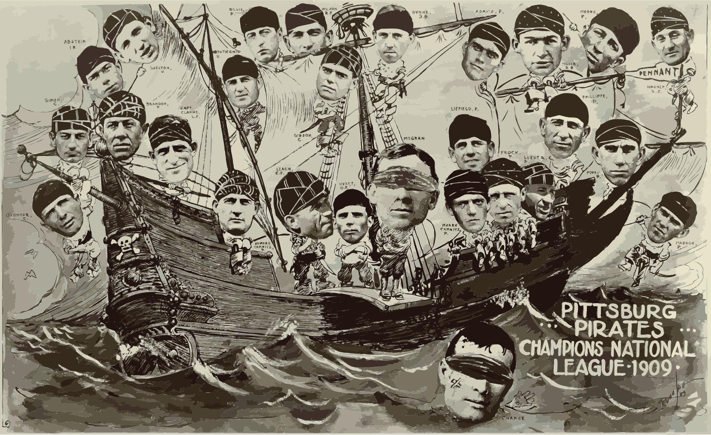 1909 Pittsburgh Pirates on a boat FINAL png