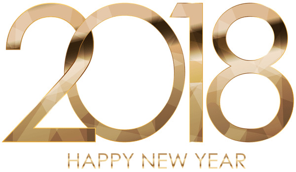 2018 Happy New Year Golden Letters PNG icons