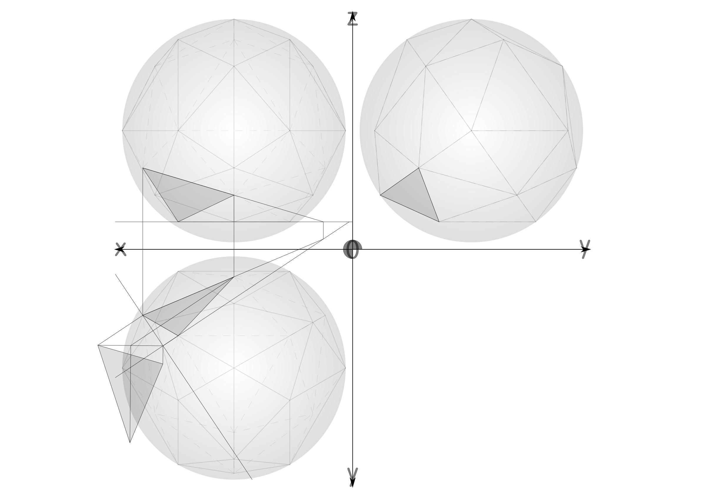 30 net construction geodesic spheres recursive from tetrahedron png