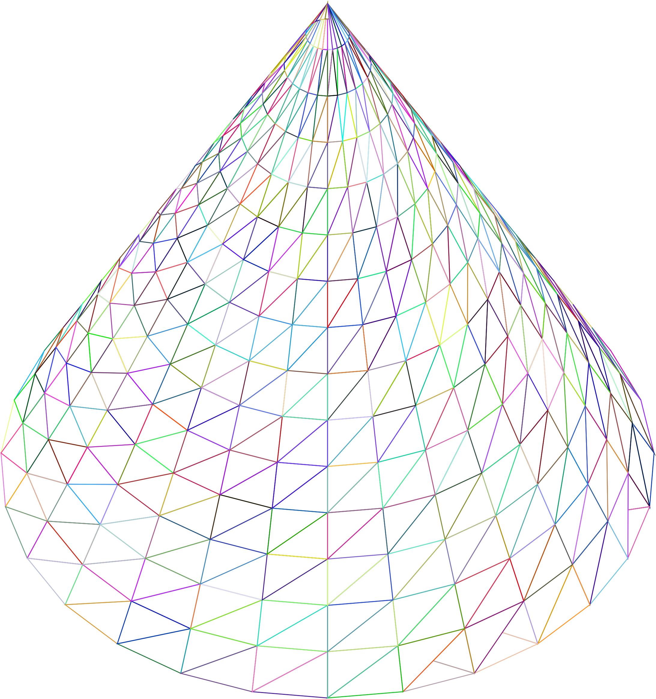 3D Cone Wireframe Prismatic png