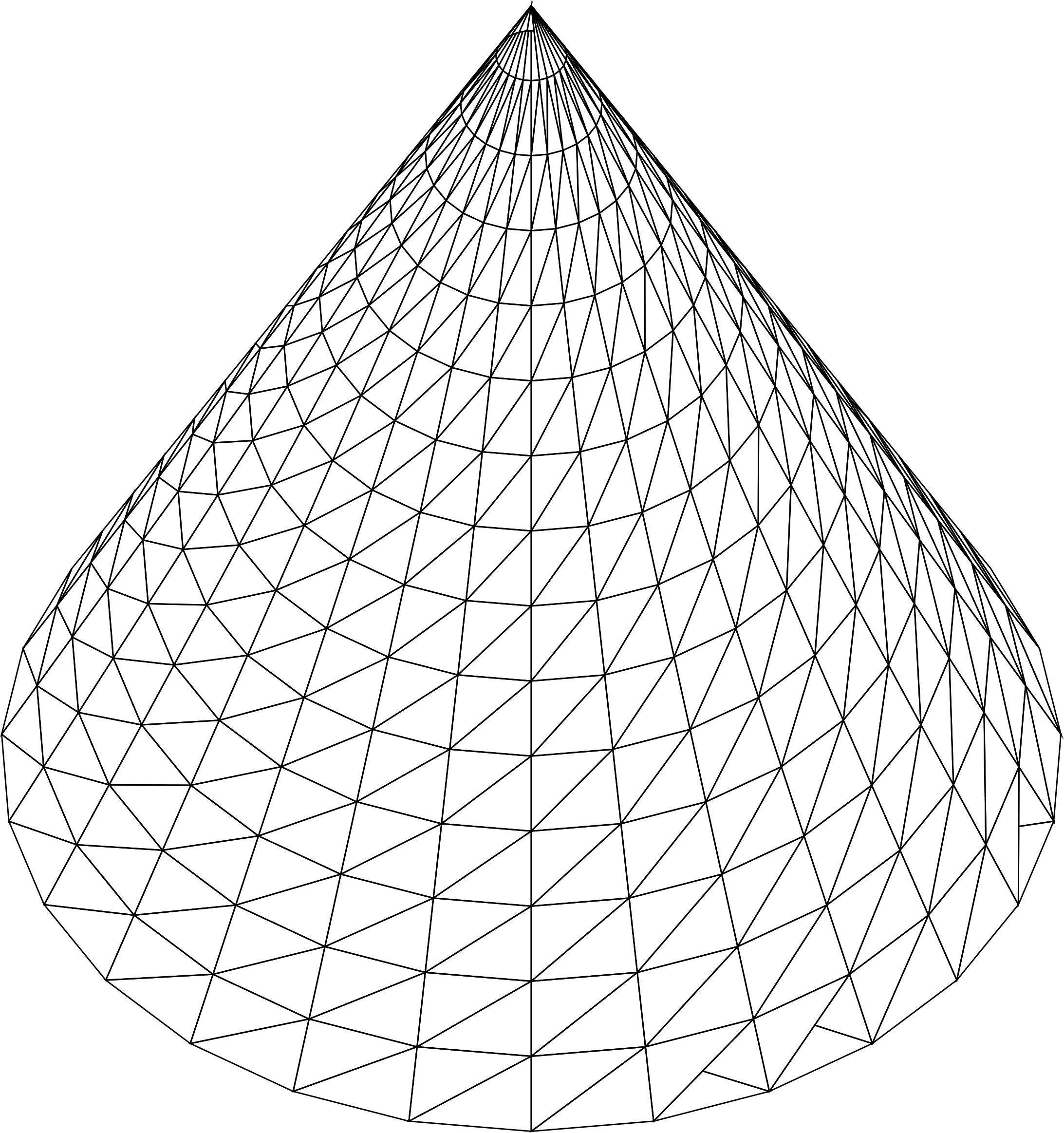 3D Cone Wireframe png