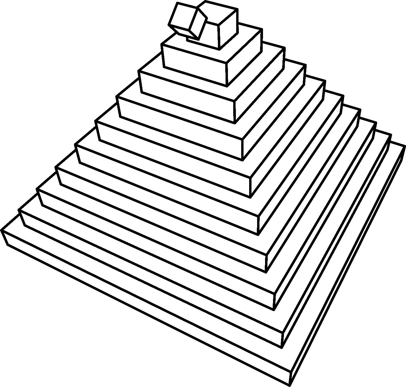 3D Cube Rolling Down a pyramid [Animation] png