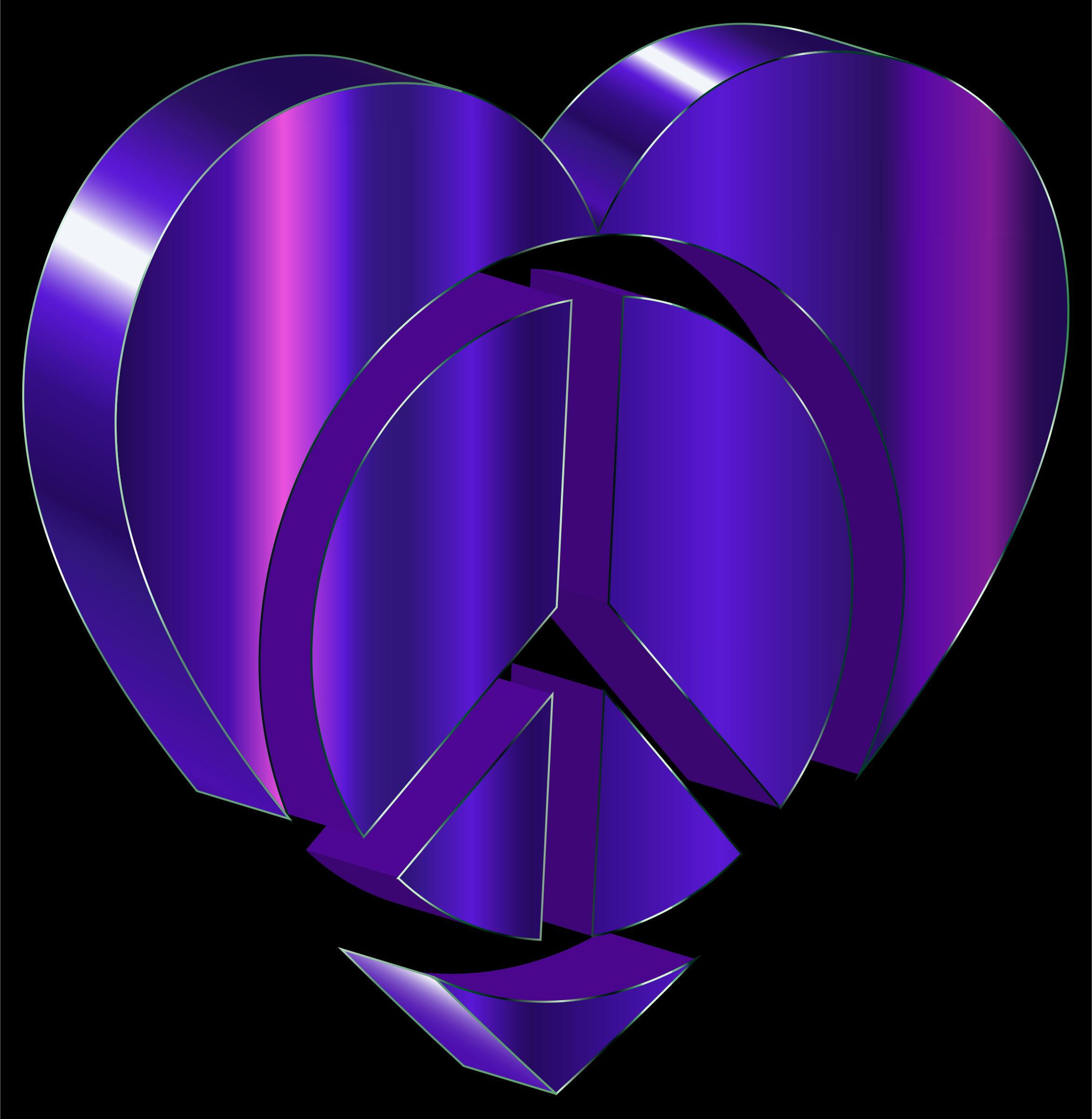 3D Peace Heart Sapphire png