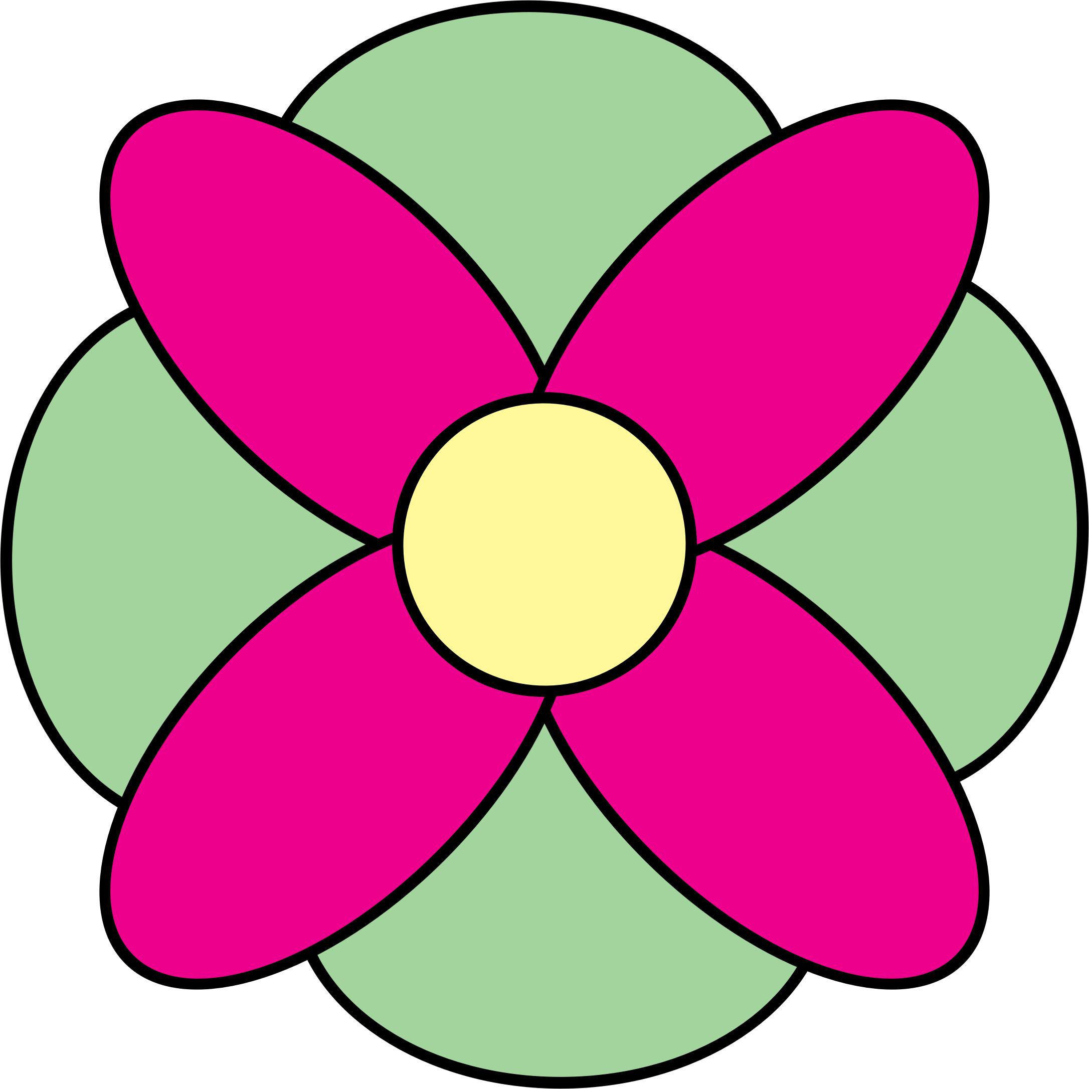 4 Petal Flower Doodle PNG icons