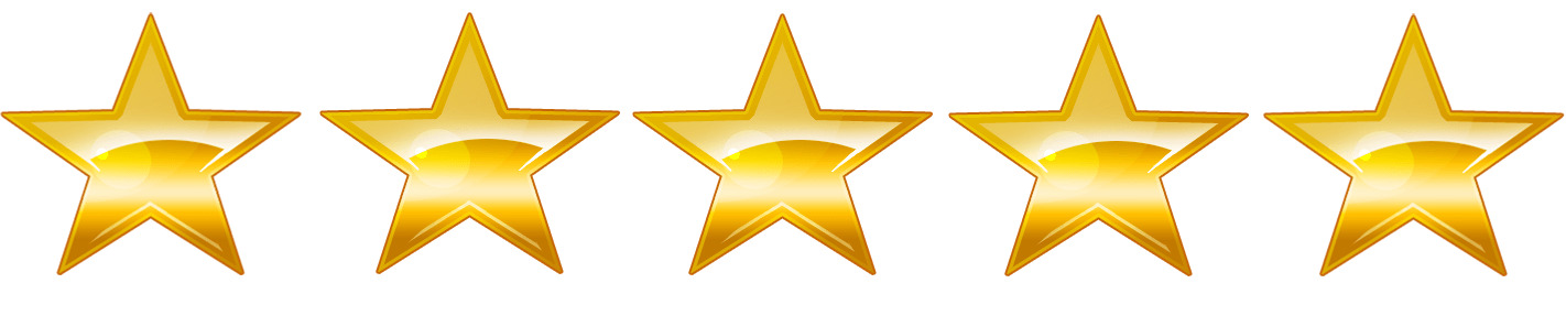 5:5 Sparkling Gold Stars Rating icons