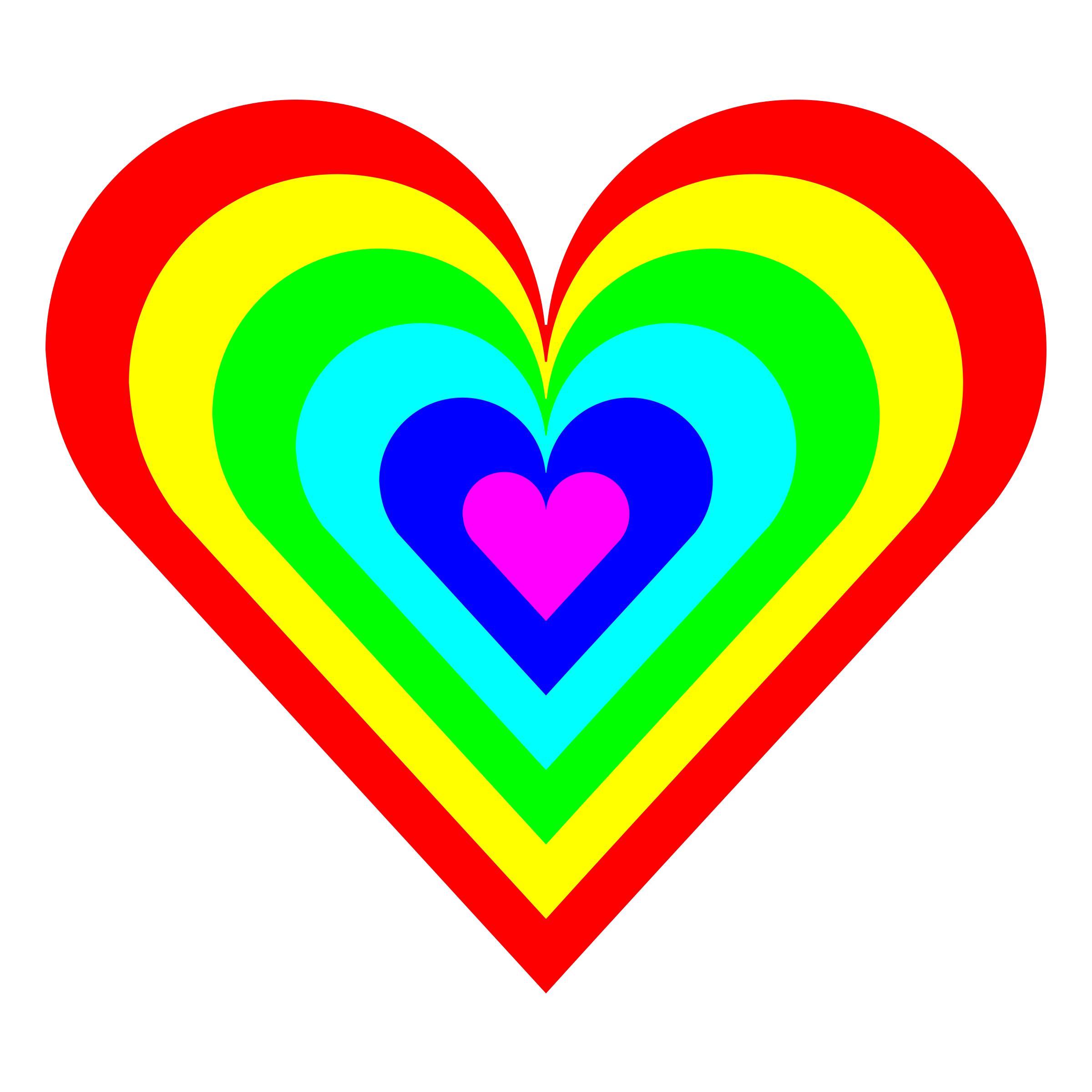 6 color heart png