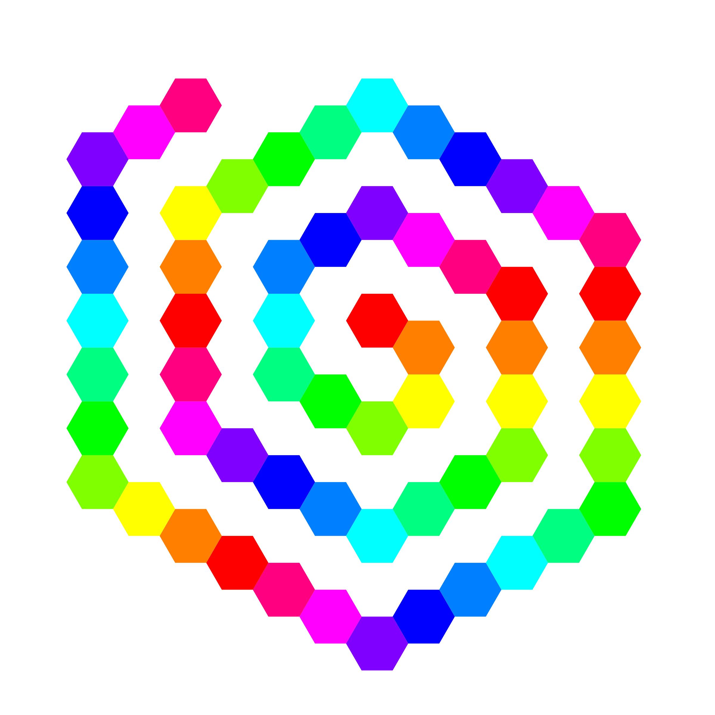 60 hexagon spiral PNG icons