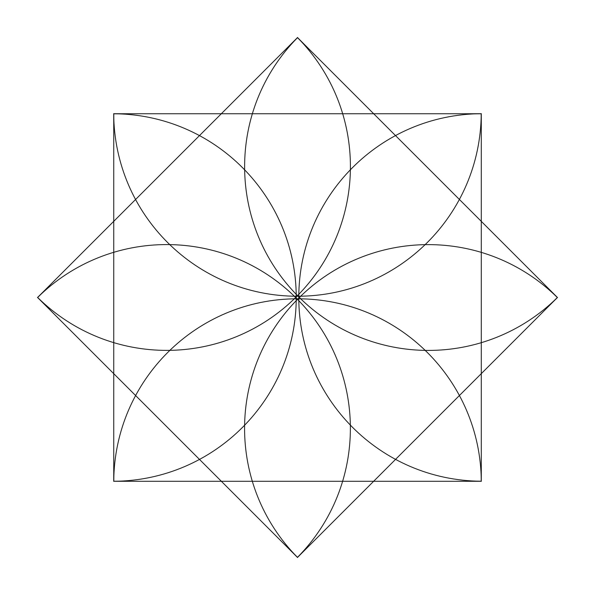 8 half circles octagram PNG icons